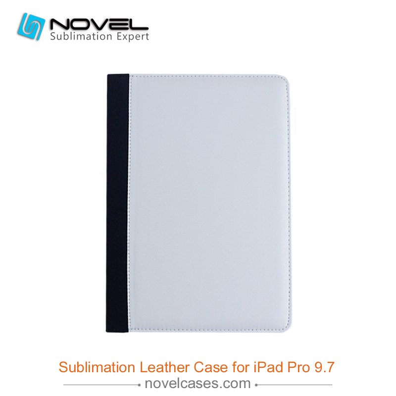 For iPad Pro 9.7" Blank Sublimation PU Leather Tablet Case Back Wallet with White Canvas Surface