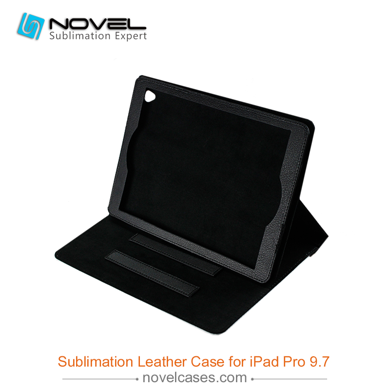 For iPad Pro 9.7" Blank Sublimation PU Leather Tablet Case Back Wallet with White Canvas Surface