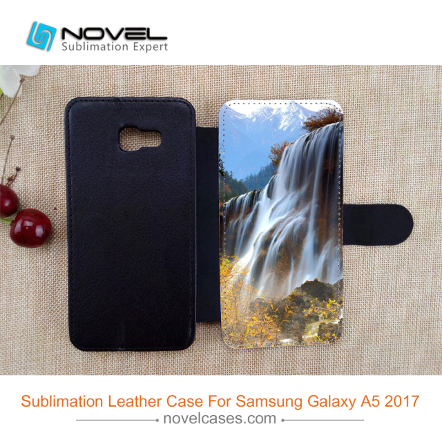 For Galaxy A5 2017 Custom Sublimation Blank Flip PU Leather Phone Case