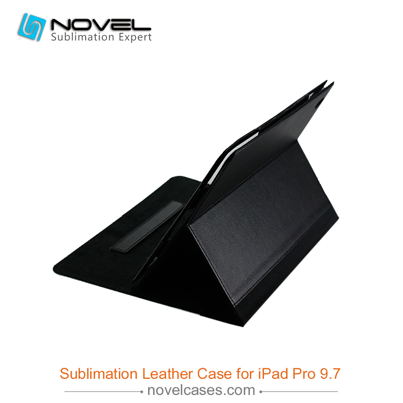 For iPad Pro 9.7" Blank Sublimation PU Leather Tablet Case Back Wallet with White Canvas Surface