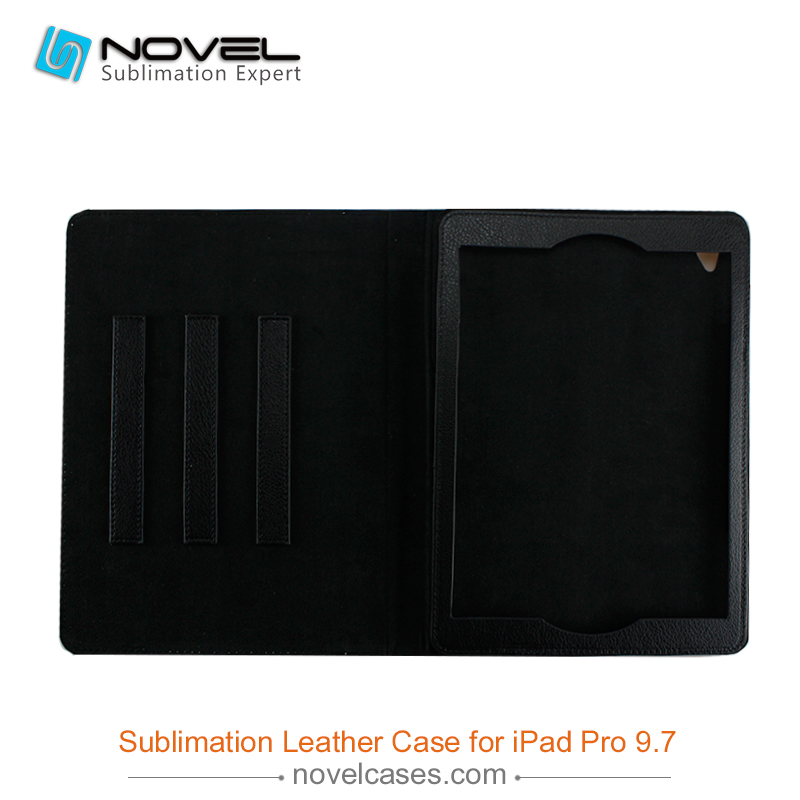 For iPad Pro 9.7" Blank Sublimation PU Leather Tablet Case Back Wallet with White Canvas Surface