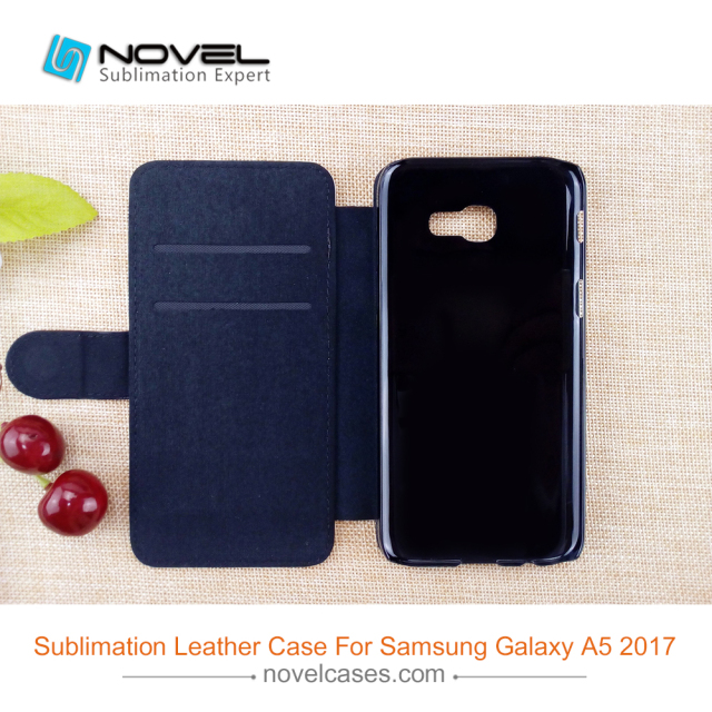 For Galaxy A5 2017 Custom Sublimation Blank Flip PU Leather Phone Case