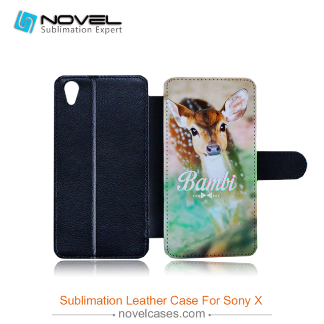 For Sony X Sublimation Blank PU Leather Phone Wallet Flip Case