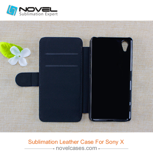 For Sony X Sublimation Blank PU Leather Phone Wallet Flip Case