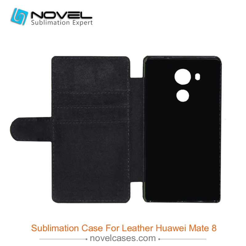 For Huawei Mate 8 Sublimation Blank PU Leather Phone Wallet Flip Case