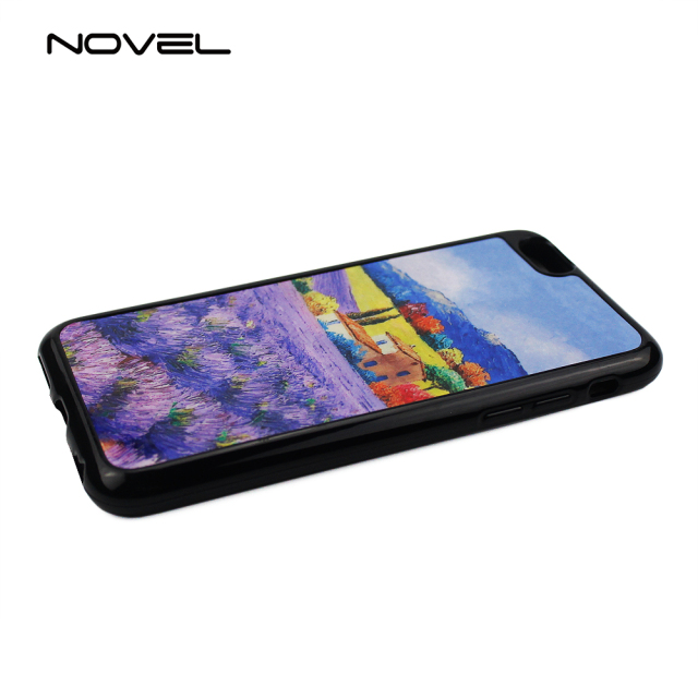 For iPhone 4/5/6/7/8/X/6+/7+/8+ Sublimation 2D Flexible Soft Rubber Phone Case With Printable Film Insert