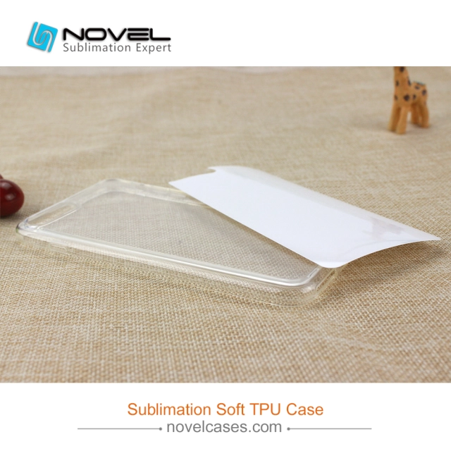 For iPhone 4/5/6/7/8/X/6+/7+/8+ Sublimation 2D Flexible Soft Rubber Phone Case With Printable Film Insert