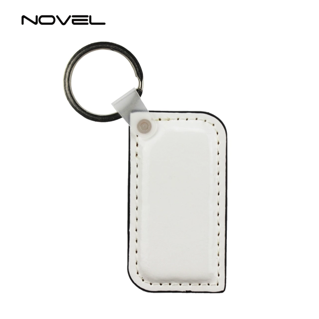 Popular DIY Sublimation Blank Leather Keychain,Double-sided Printable Key Ring
