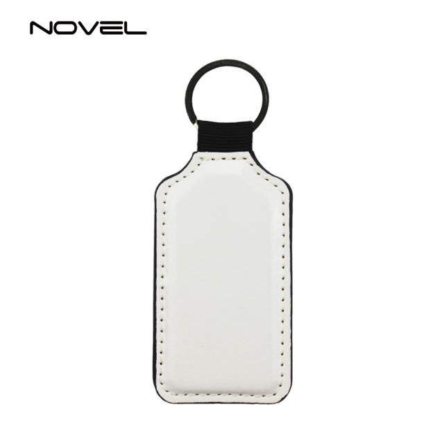 Popular DIY Sublimation Blank Leather Keychain,Double-sided Printable Key Ring