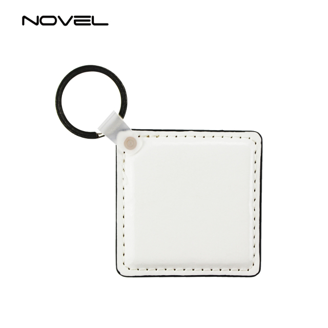 Popular DIY Sublimation Blank Leather Keychain,Double-sided