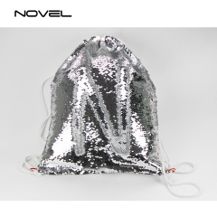 Sublimation Magic Sequin Drawstring Backpack Glitter Sport Bag