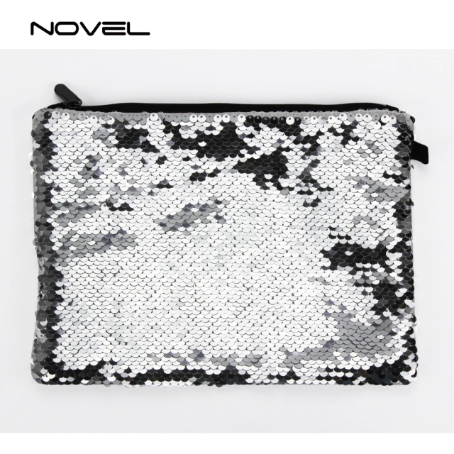 Fashion Magic Sequin Reversible Cosmetic Bag Sublimation Blank Pencil Case Pouch, 23cmx16cm