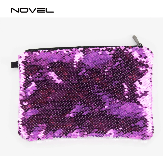 Fashion Magic Sequin Reversible Cosmetic Bag Sublimation Blank Pencil Case Pouch, 23cmx16cm