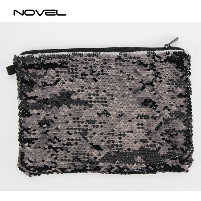 Fashion Magic Sequin Reversible Cosmetic Bag Sublimation Blank Pencil Case Pouch, 23cmx16cm