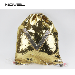 Sublimation Magic Sequin Drawstring Backpack Glitter Sport Bag