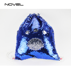 Sublimation Magic Sequin Drawstring Backpack Glitter Sport Bag