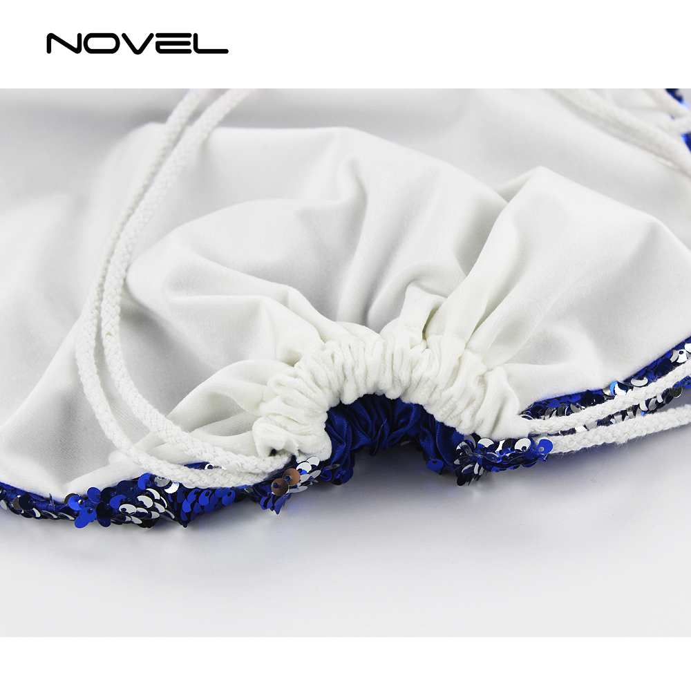 Sublimation Magic Sequin Drawstring Backpack Glitter Sport Bag