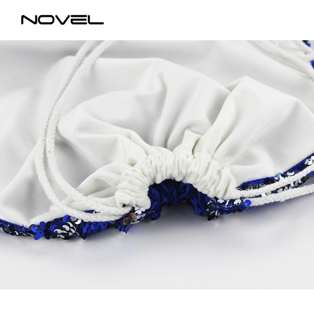 Sublimation Magic Sequin Drawstring Backpack Glitter Sport Bag