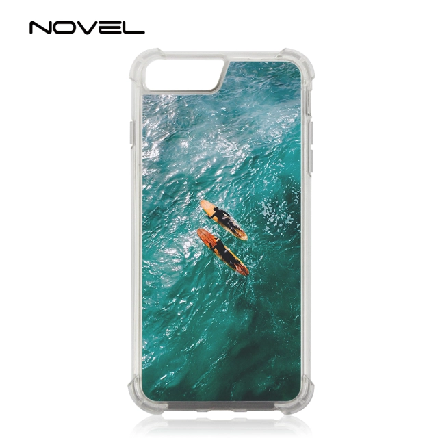 Compatible For iPhone 6 Plus/IP7 Plus/IP8 Plus DIY Sublimation Blank 2D TPU Phone Case With Four Protection Edges