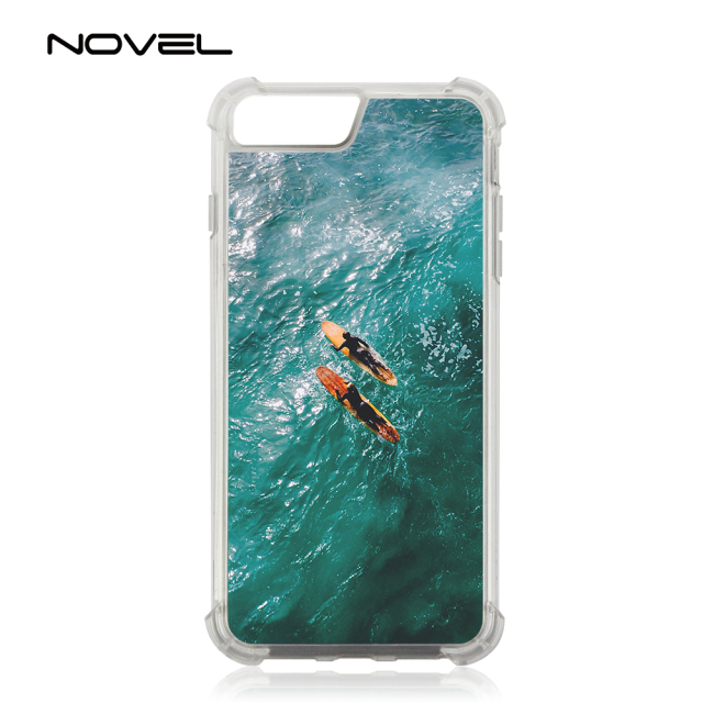 Compatible For iPhone 6 Plus/IP7 Plus/IP8 Plus DIY Sublimation Blank 2D TPU Phone Case With Four Protection Edges
