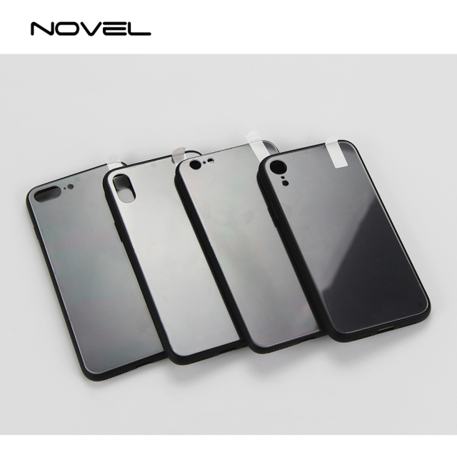 For iPhone Series UV Printing TPU Phone  Case With Transparent Glass Sheet