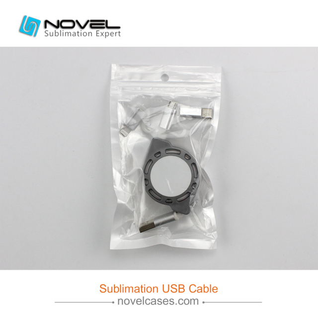Sublimation Multifunction 3 IN 1 Blank USB Cable For iPhone/Android