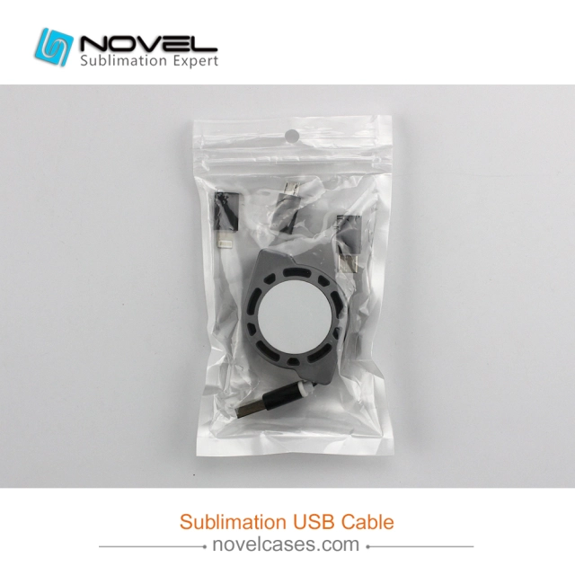 Sublimation Multifunction 3 IN 1 Blank USB Cable For iPhone/Android