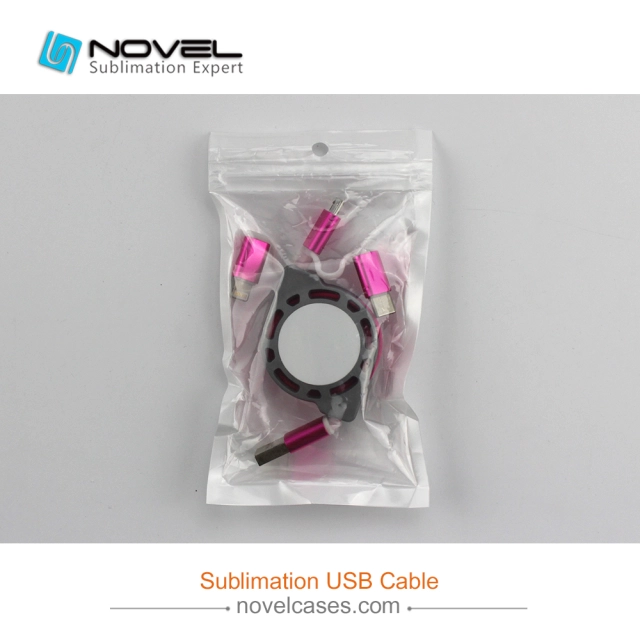 Sublimation Multifunction 3 IN 1 Blank USB Cable For iPhone/Android