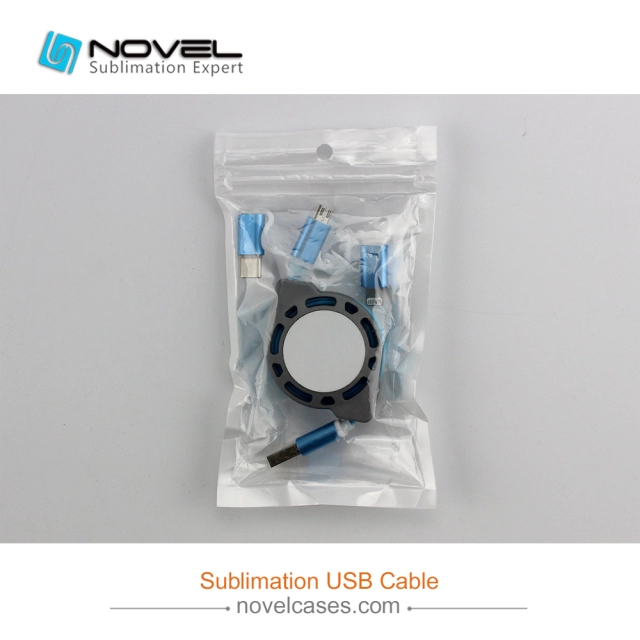 Sublimation Multifunction 3 IN 1 Blank USB Cable For iPhone/Android