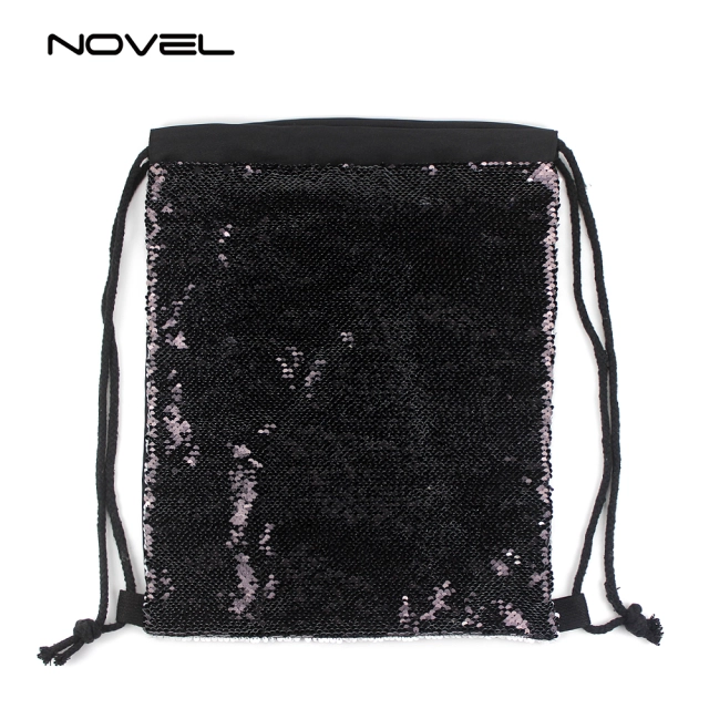 Sublimation Magic Sequin Drawstring Backpack Glitter Sport Bag