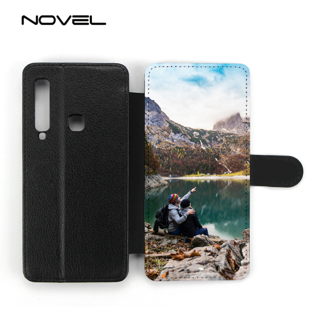 For Galaxy A9 2018 Sublimation Blank PU Leather Flip Cover Phone Wallet