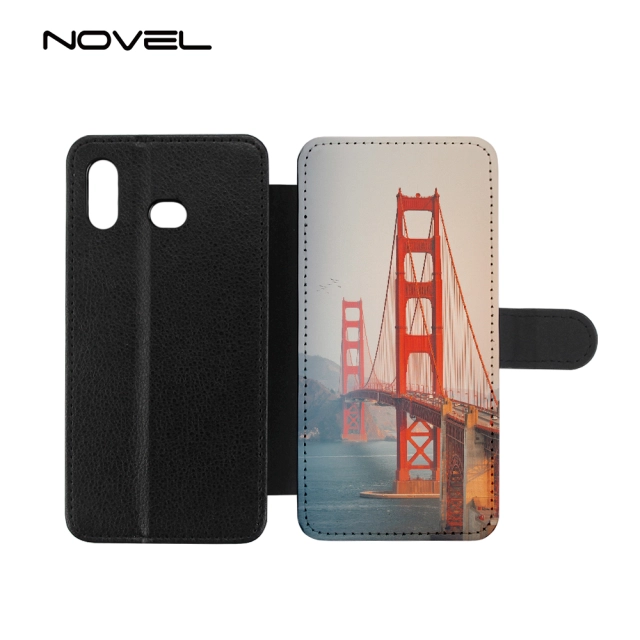 For Galaxy A6s DIY Sublimation Blank PU Flip Leather Phone Case