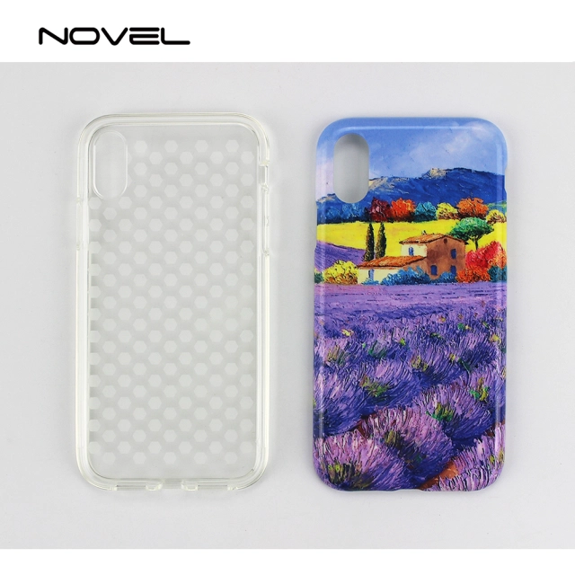 Popular For iPhone XS Max Sublimation Blank 3D 2IN1 Phone Case