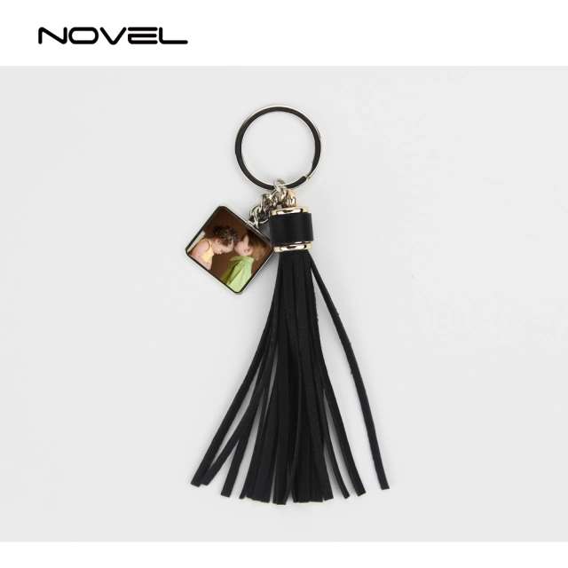 Custom DIY Sublimation Tassel Keychain Blank Keyring With Fringe