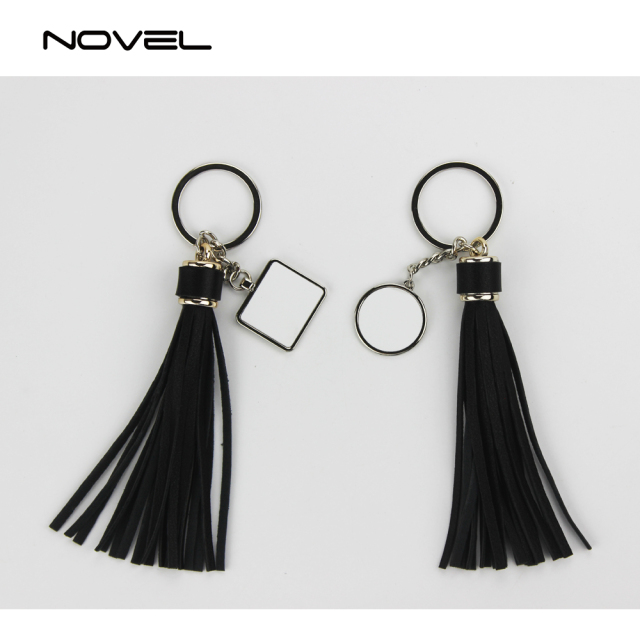 Custom DIY Sublimation Tassel Keychain Blank Keyring With Fringe