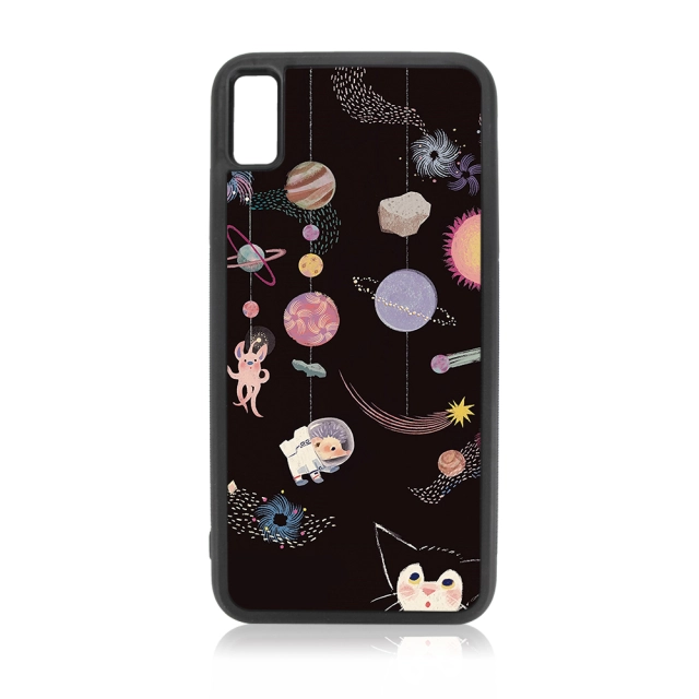 For iPhone 4/5/6/6+/7/8/8+/XS/XR/XS Max Popular TPU Case Sublimation 2D Black Rubber Phone Back Shell