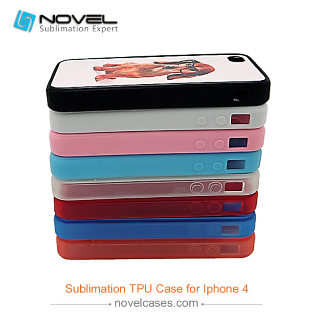 For iPhone 4/5/6/6+/7/8/8+/XS/XR/XS Max Popular TPU Case Sublimation 2D Black Rubber Phone Back Shell