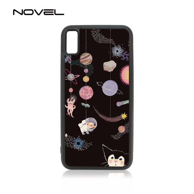 For iPhone 4/5/6/6+/7/8/8+/XS/XR/XS Max Popular TPU Case Sublimation 2D Black Rubber Phone Back Shell