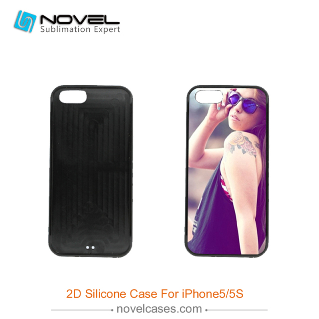 For iPhone 4/5/6/6+/7/8/8+/XS/XR/XS Max Popular TPU Case Sublimation 2D Black Rubber Phone Back Shell