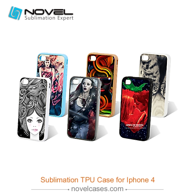 For iPhone 4/5/6/6+/7/8/8+/XS/XR/XS Max Popular TPU Case Sublimation 2D Black Rubber Phone Back Shell