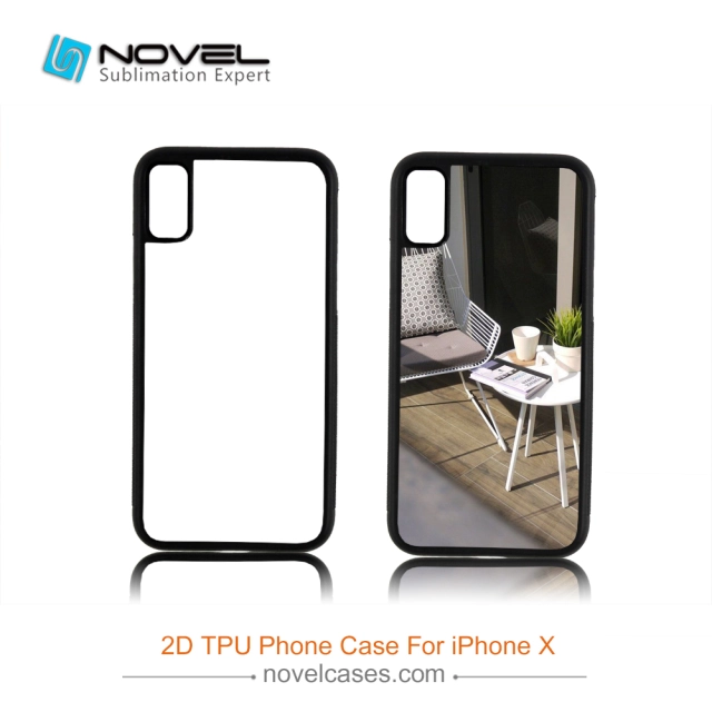 For iPhone 4/5/6/6+/7/8/8+/XS/XR/XS Max Popular TPU Case Sublimation 2D Black Rubber Phone Back Shell