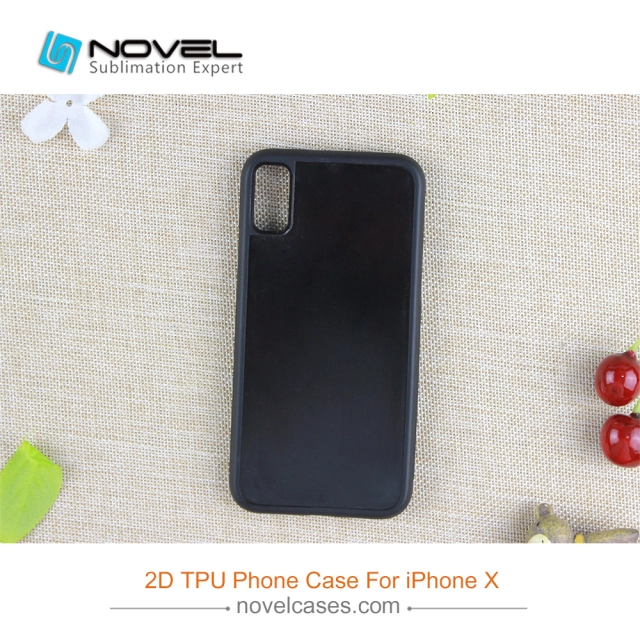 For iPhone 4/5/6/6+/7/8/8+/XS/XR/XS Max Popular TPU Case Sublimation 2D Black Rubber Phone Back Shell