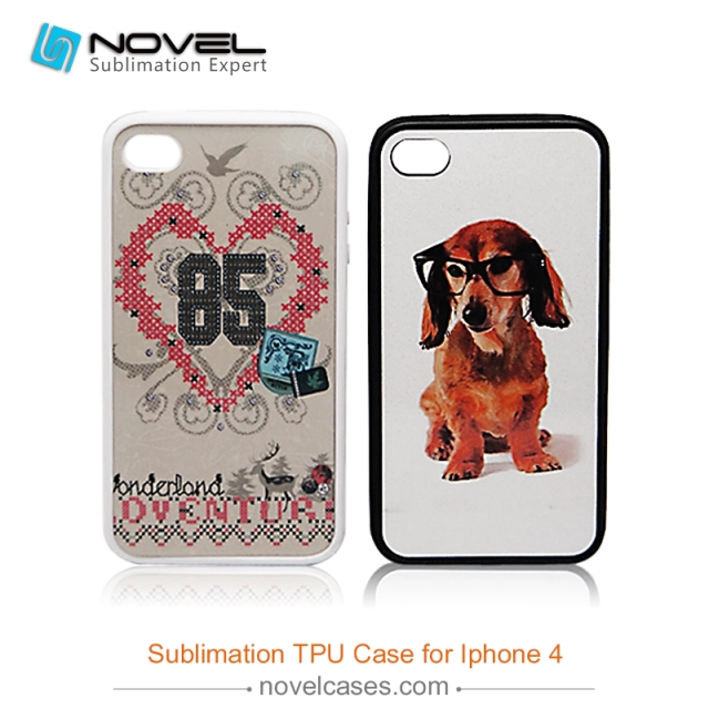 For iPhone 4/5/6/6+/7/8/8+/XS/XR/XS Max Popular TPU Case Sublimation 2D Black Rubber Phone Back Shell