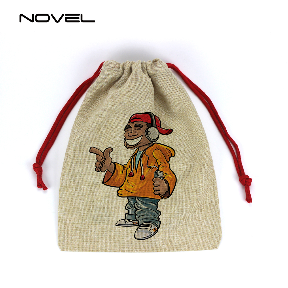 Drawstring Santa Sack Cotton Linen Christmas Gift Bag