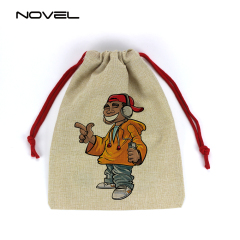 Drawstring Santa Sack Cotton Linen Christmas Gift Bag