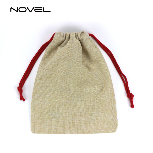 Drawstring Santa Sack Cotton Linen Christmas Gift Bag