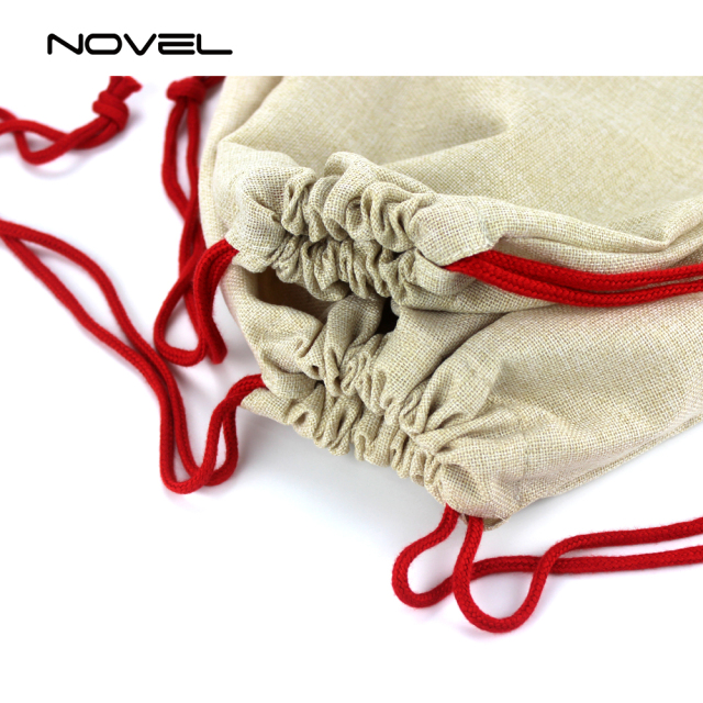 Drawstring Santa Sack Cotton Linen Christmas Gift Bag