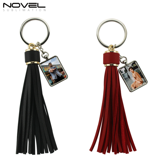 Custom DIY Sublimation Tassel Keychain Blank Keyring With Fringe