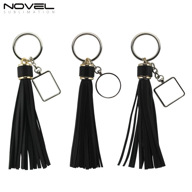 Custom DIY Sublimation Tassel Keychain Blank Keyring With Fringe