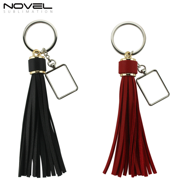 Custom DIY Sublimation Tassel Keychain Blank Keyring With Fringe